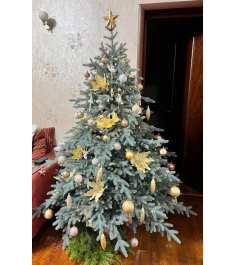 Ель Искусственная Царь елка Раскидистая Премиум голубая 210 см...