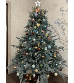 Ель Искусственная Царь елка Раскидистая Премиум голубая 240 см...